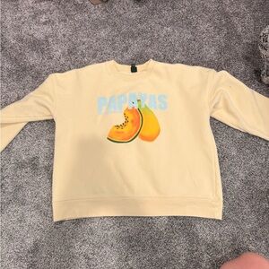 Cream Sweatshirt with Papayas Graphic